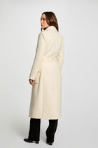 Manteau long ceinturé ivoire femme
