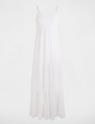 Loose maxi embroidered dress white women