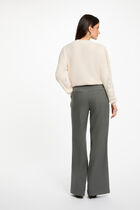 Fitted cardigan with V-neck ivory women