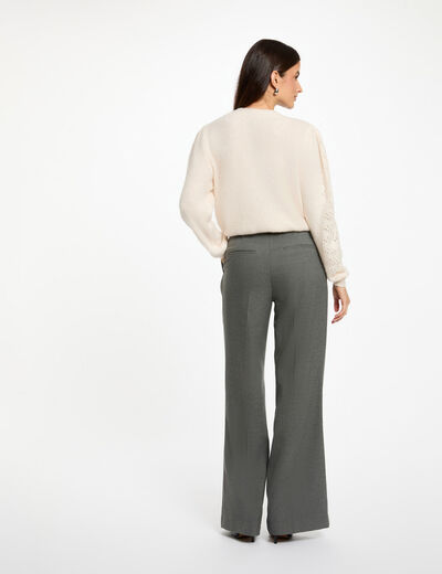Fitted cardigan with V-neck ivory women