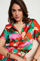 Chemise manches courtes multicolore femme