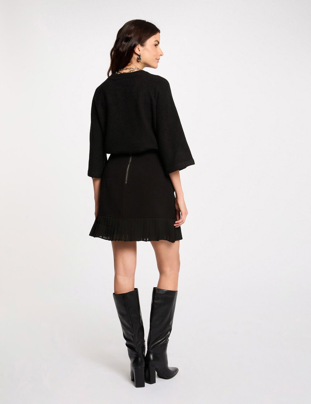 Mini skirt with fringes black women
