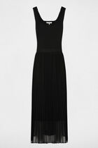 Robe tricot longue cintrée noir femme