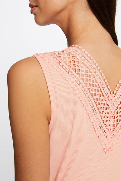 Ribbed vest top with wide straps  ladies'