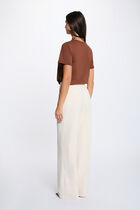 Round neck short-sleeve t-shirt cognac brown women
