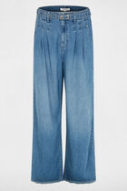 High-waisted wide-leg jeans denim stone women
