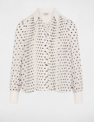 Long-sleeved printed shirt white women
