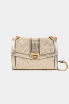 Quilted and metallised flap bag gold yellow women