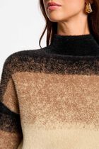 Jumper high collar camel women