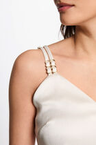 Satin top with straps ivory women