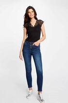 Short-sleeved t-shirt with lace black women