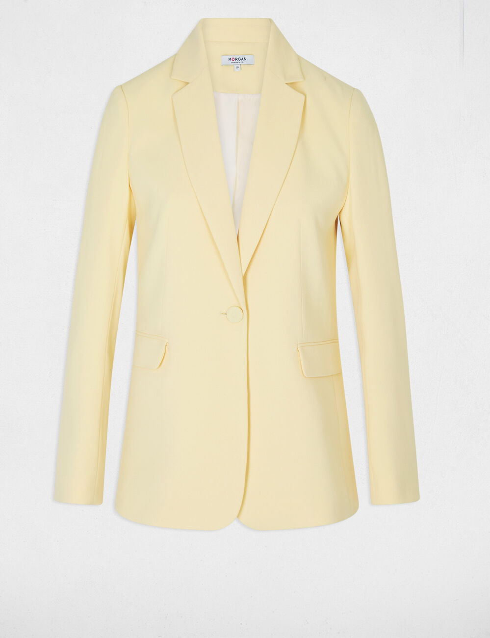 Jacket with tailored collar light yellow women