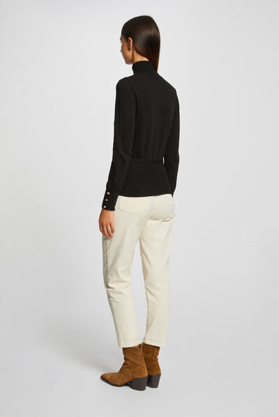 Long-sleeved jumper with ornament black ladies'