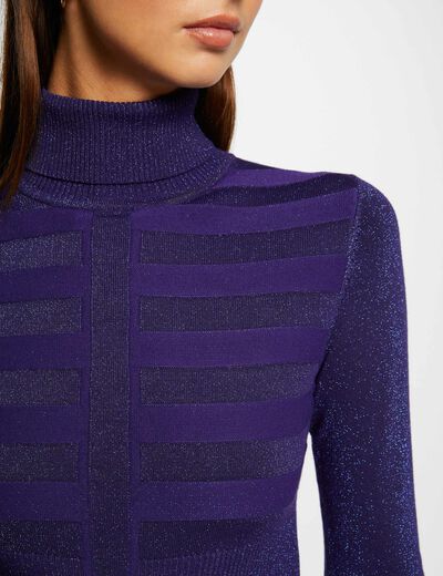 Long-sleeved jumper with turtleneck purple ladies'