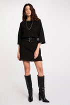 Mini skirt with fringes black women
