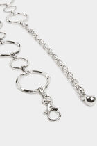 Belt with metal rings silver color women