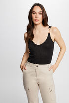Vest top with thin straps black women