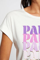 T-shirt with message ecru women