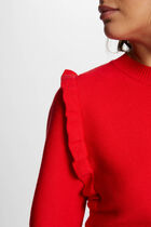Long-sleeved jumper ruffles red women