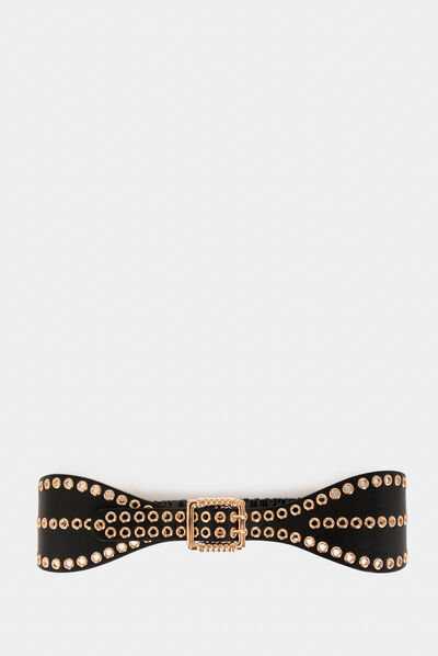 Belt with eyelets black ladies'