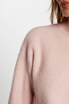 Long-sleeved jumper with buttons light pink women