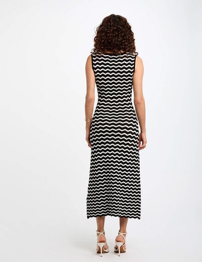 Fitted maxi knitted dress black women