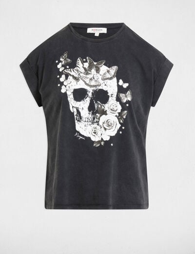 Short sleeve T-shirt dark grey women