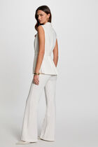 Sleeveless straight jacket with belt white women