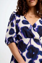 Robe courte évasée imprimée multicolore femme
