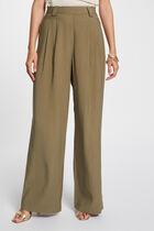 Loose wide leg trousers khaki green women