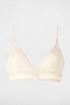 Lace bra with thin straps beige women