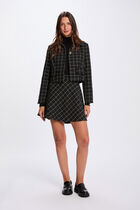 Fitted cropped jacket black women