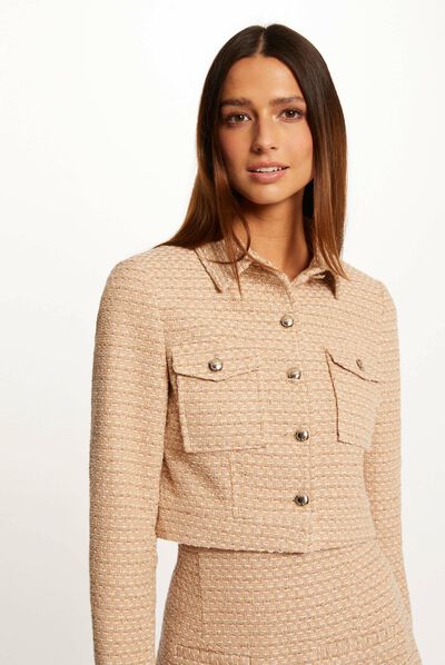 Straight buttoned jacket multico ladies'