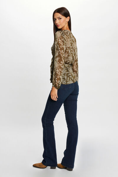 Long-sleeved blouse paisley print multico ladies'