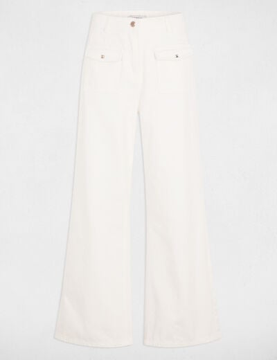 High-waist wide leg jeans white women