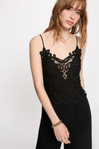 Lace jumpsuit with V-neck black women