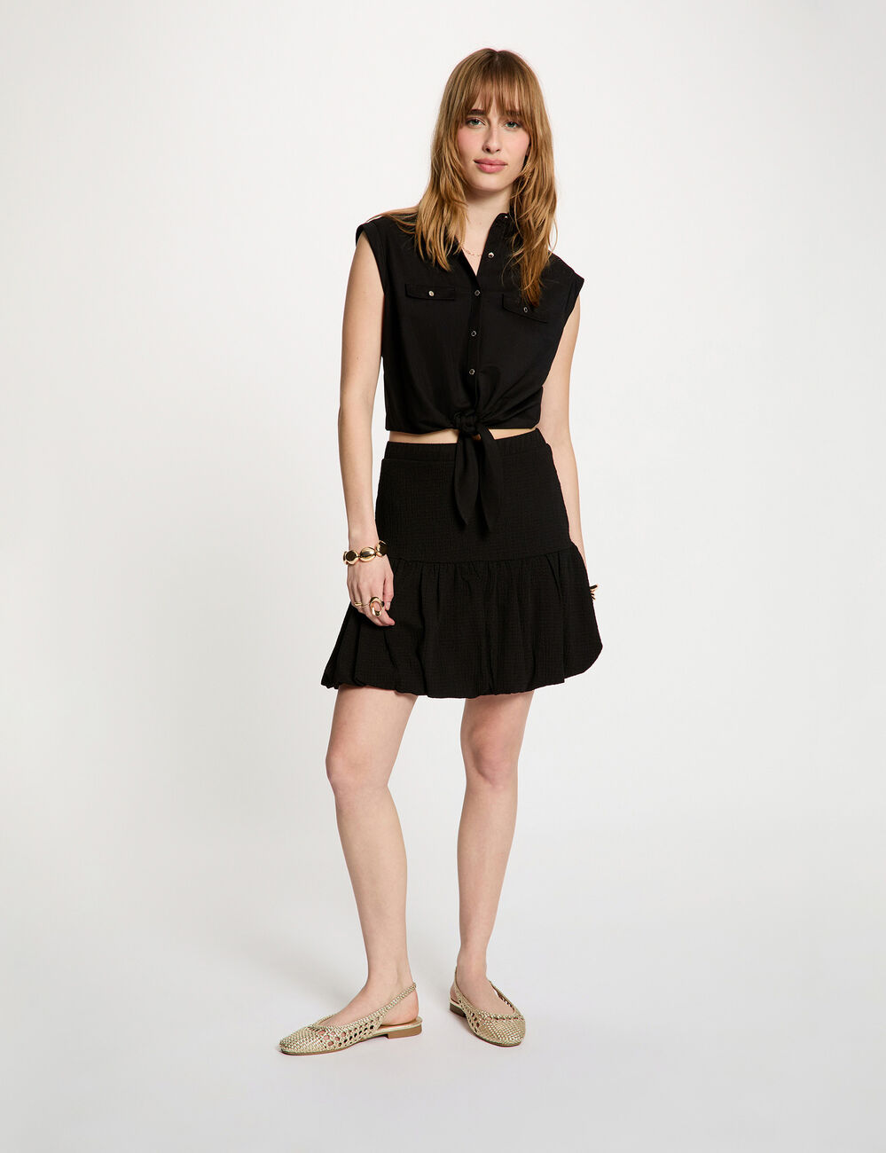 Sleeveless blouse black women