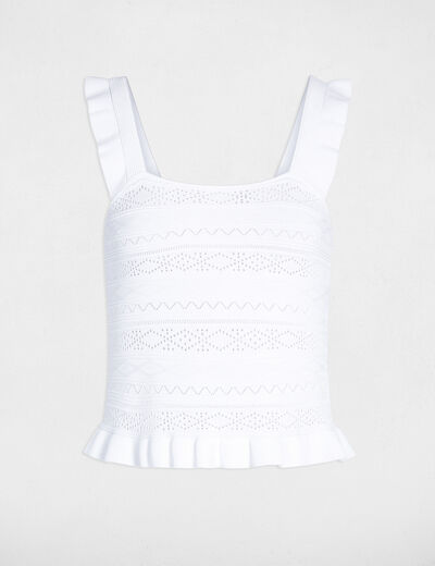 Fitted sweater with square neckline white women