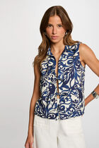 Chemise sans manches imprimée multicolore femme