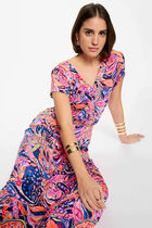 Printed maxi straight dress multicolor women