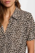 Tie-front shirt with notch collar multicolor women