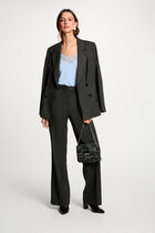 Striped wide leg trousers dark grey women