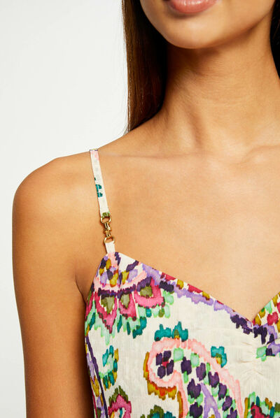 Blouse thin straps with paisley print multico ladies'