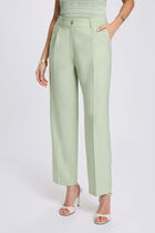 High-waisted carrot trousers pastel green women