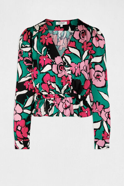 Long-sleeved blouse with floral print multico ladies'