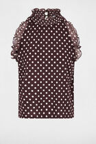 High neck tank top dark brown women