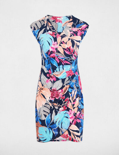 Short dress with neckline multicolor women