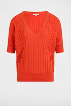 Jumper 3/4-length sleeves dark orange women