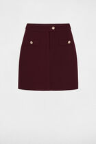 High-waisted short skirt plum women