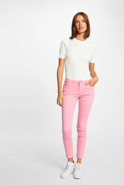 Low-waisted skinny jeans medium pink ladies'